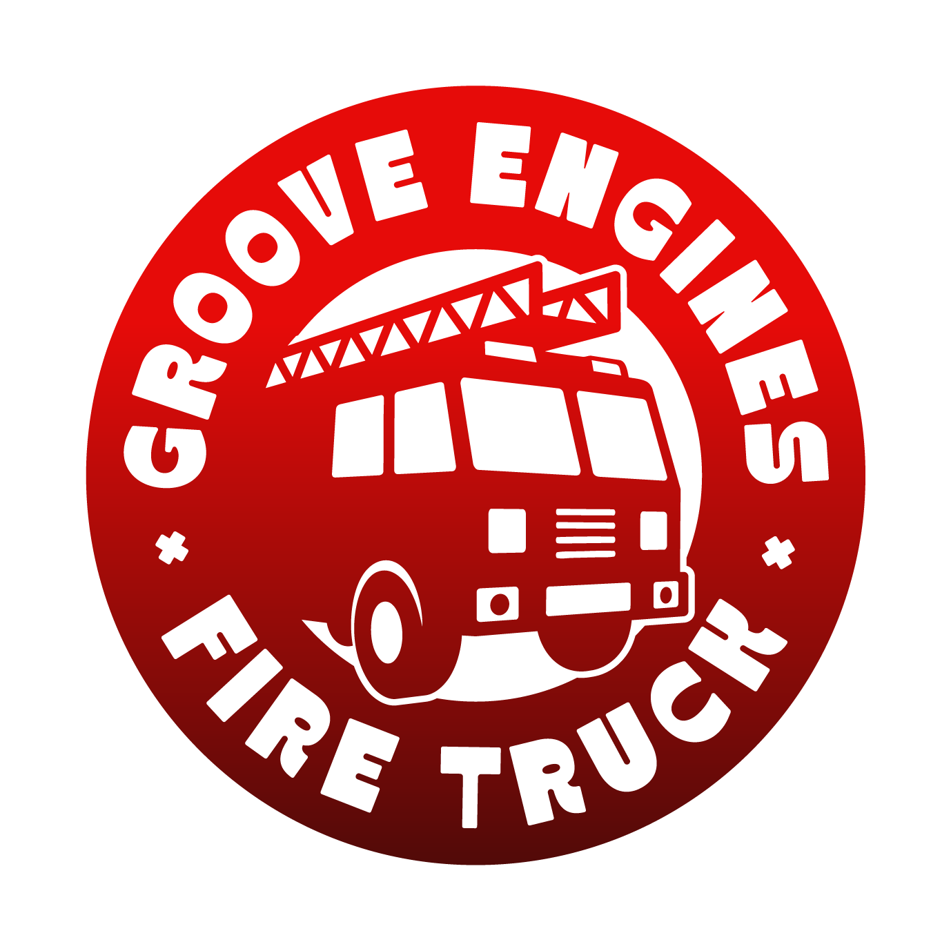 Groove Engines circular badge in red