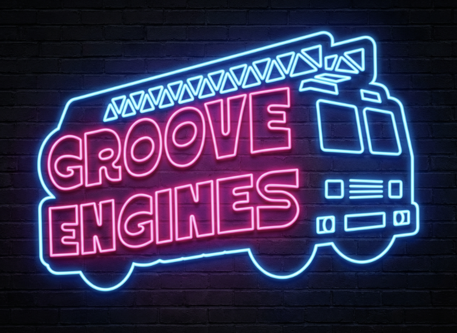Groove Engines logo as neon sign